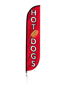 Hot Dogs Feather Flag - Red 