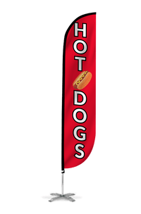 Hot Dogs Feather Flag - Red 