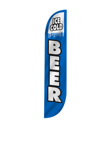 Ice Cold Beer Feather Flag 