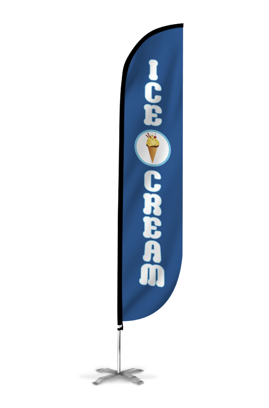 Ice Cream Feather Flag Blue 