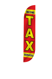 Income Tax Services Feather Flag in Red 