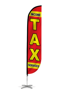 Income Tax Services Feather Flag in Red 