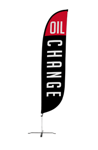 Oil Change Feather Flag - Black 12ft 