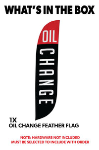 Oil Change Feather Flag - Black 12ft 