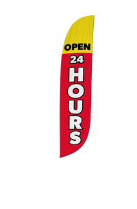 Open 24 Hours Feather Flag 