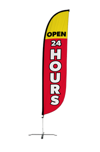 Open 24 Hours Feather Flag 