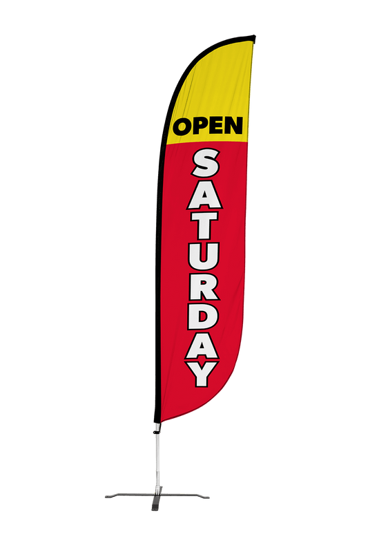 Open Saturday Feather Flag 