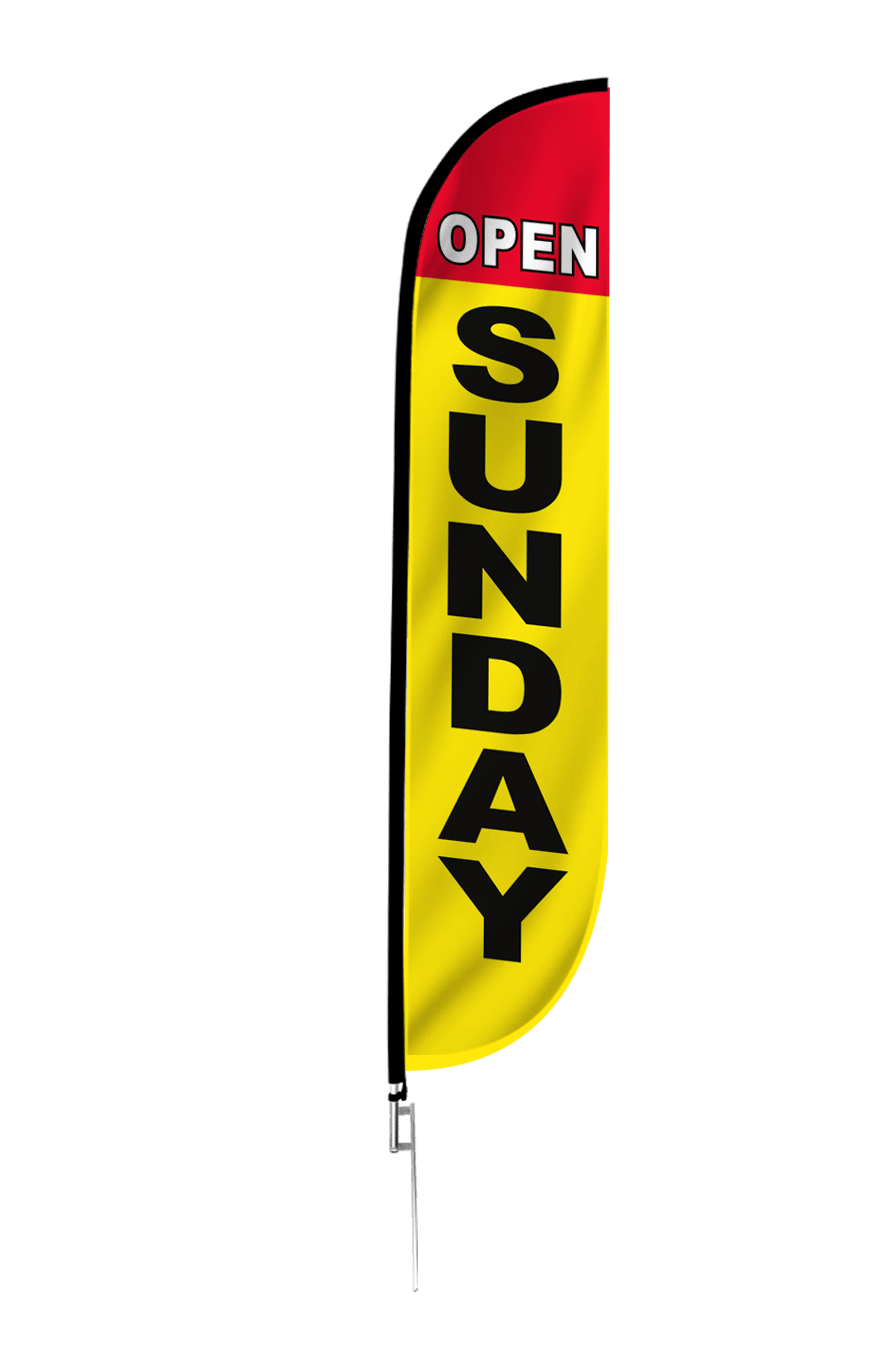 Open Sunday Feather Flag 