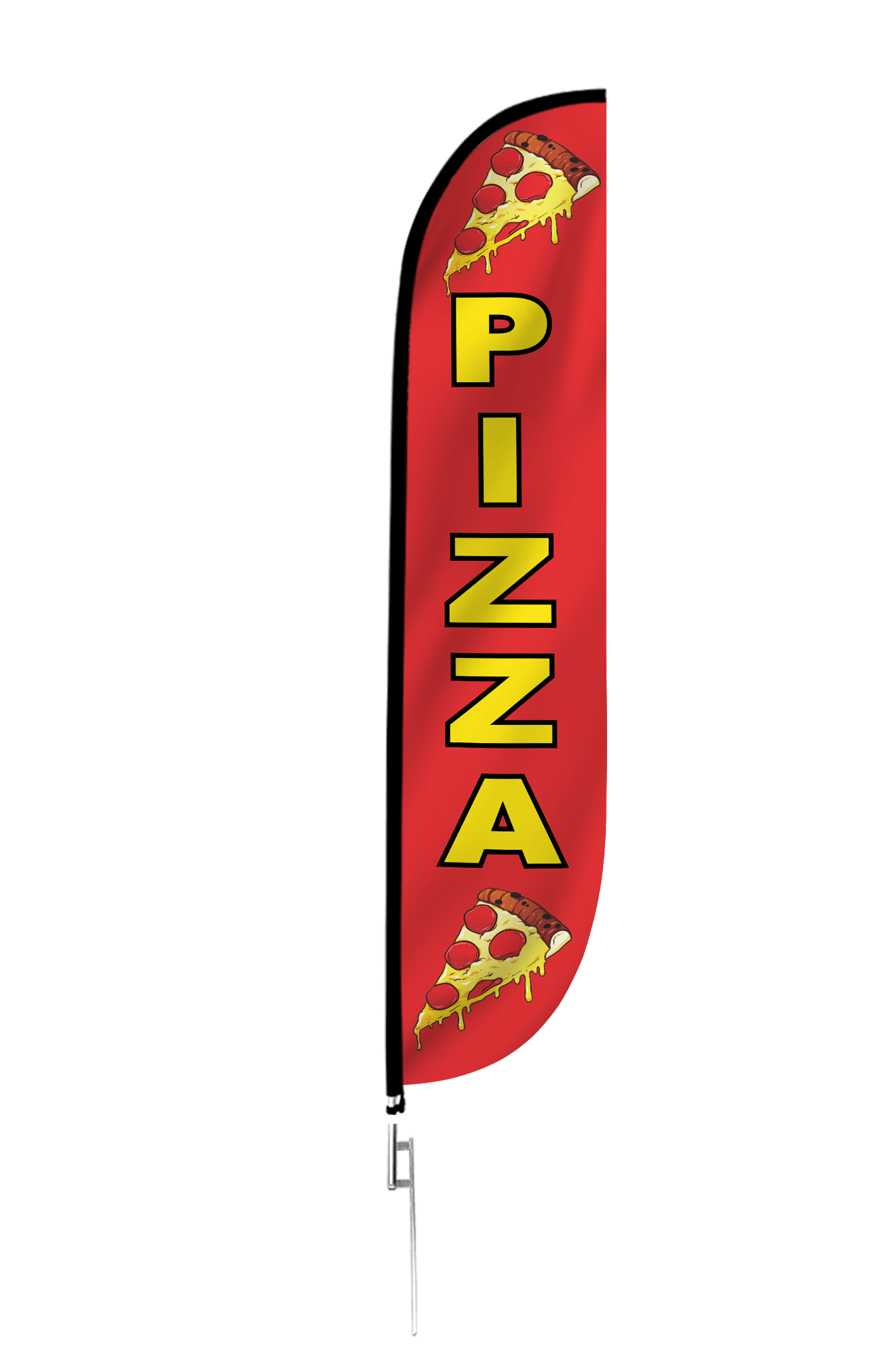 Pizza Slices Feather Flag Red 