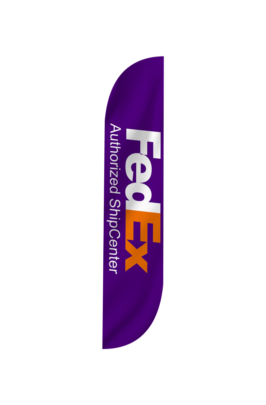 FedEx Authorized Ship Center Feather Flag Purple 