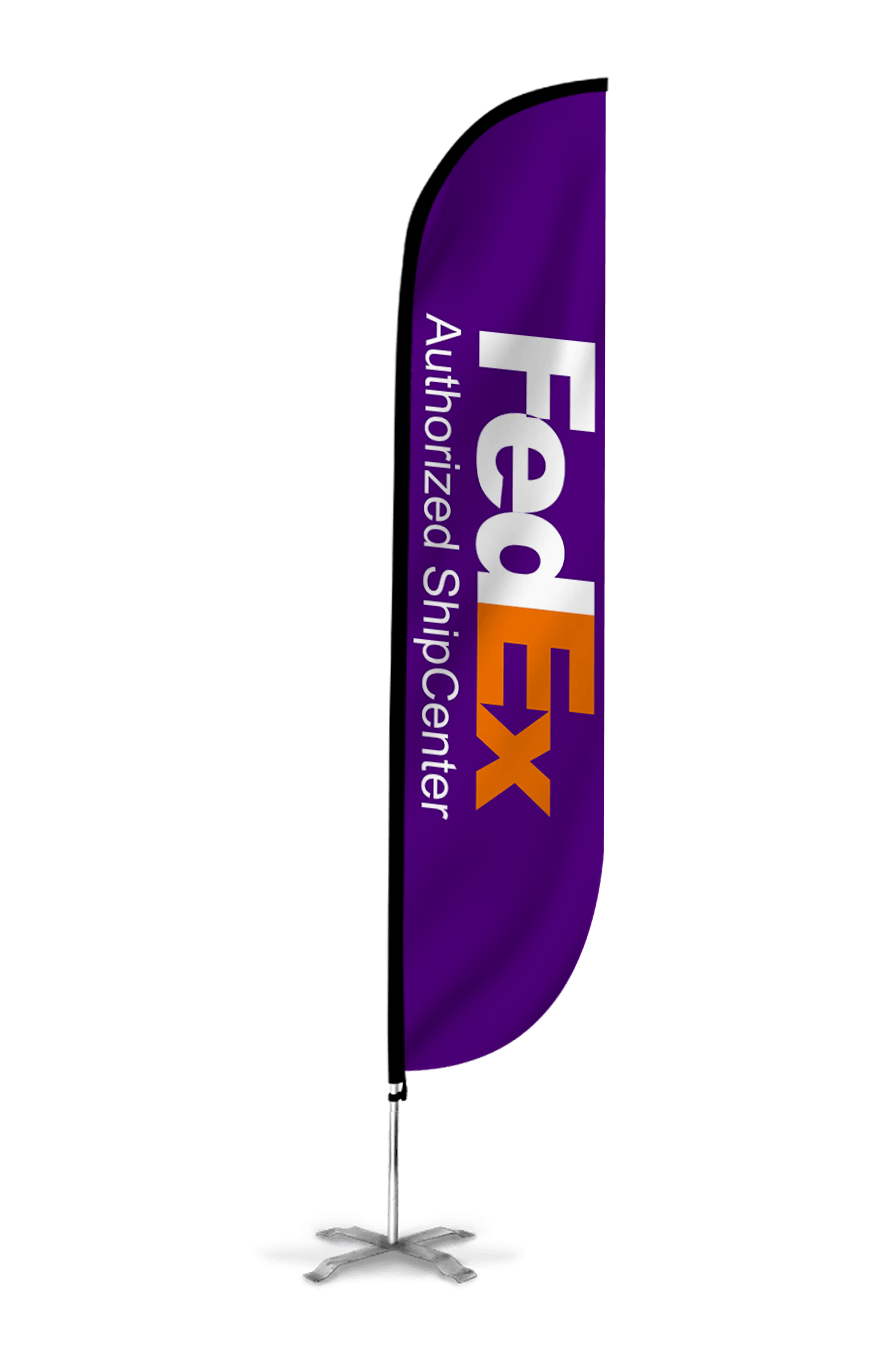 FedEx Authorized Ship Center Feather Flag Purple 