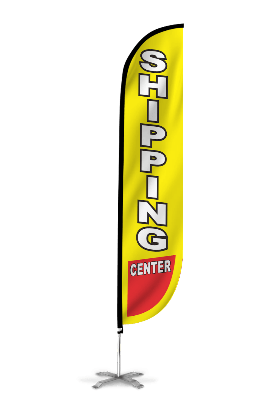 Shipping Center Feather Flag Yellow 