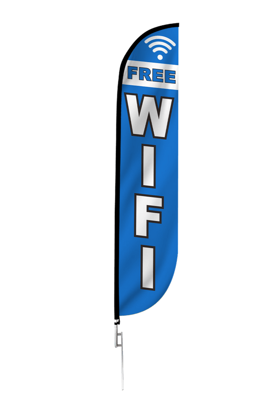 Free Wifi Feather Flag Blue 