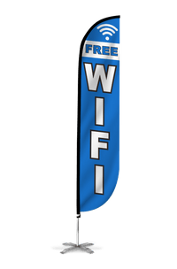 Free Wifi Feather Flag Blue 