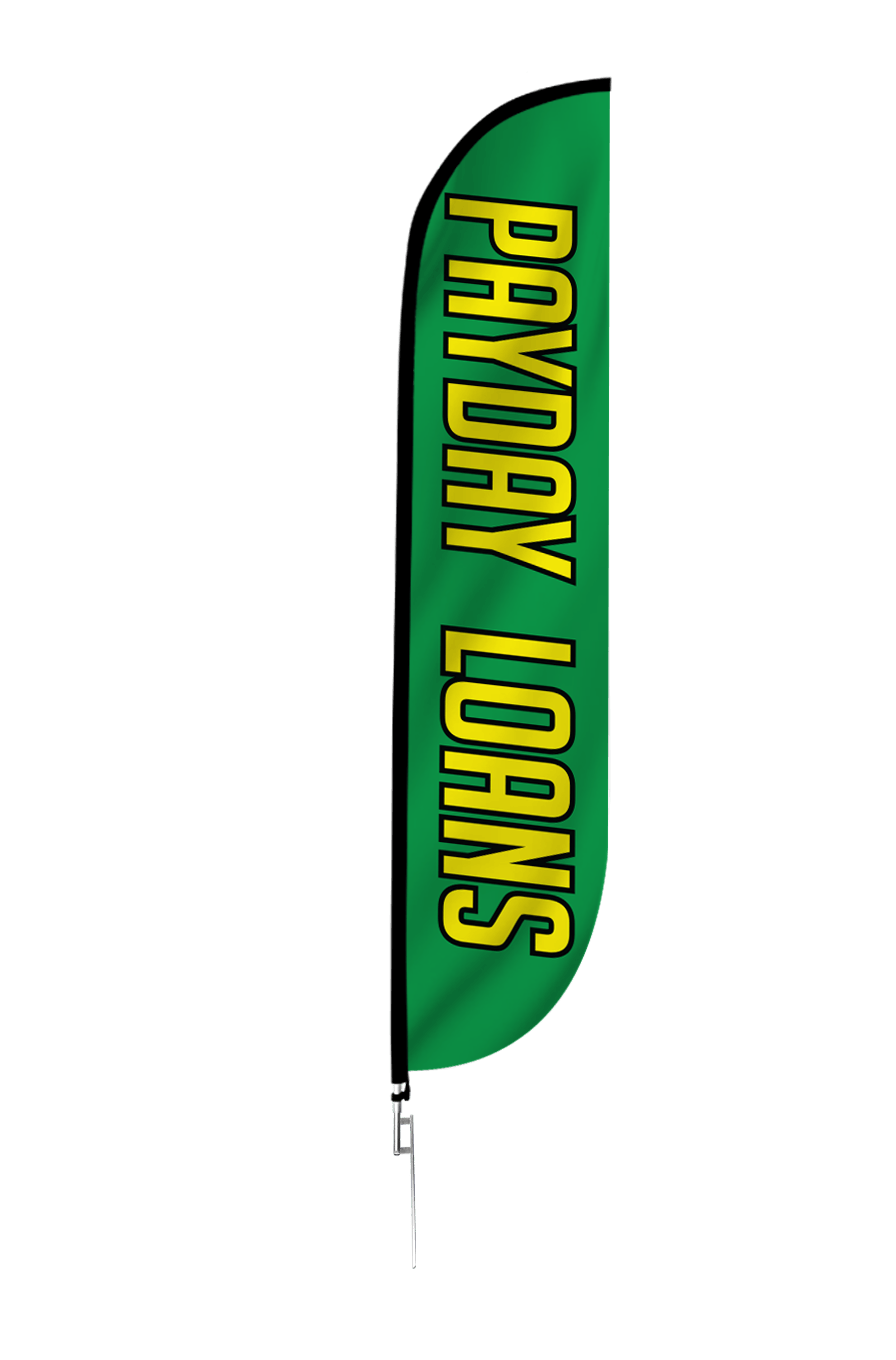 Payday Loans Feather Flag Green 