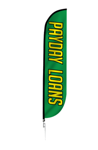 Payday Loans Feather Flag Green 