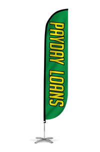 Payday Loans Feather Flag Green 