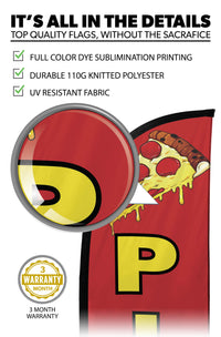 Pizza Slices Feather Flag Red 