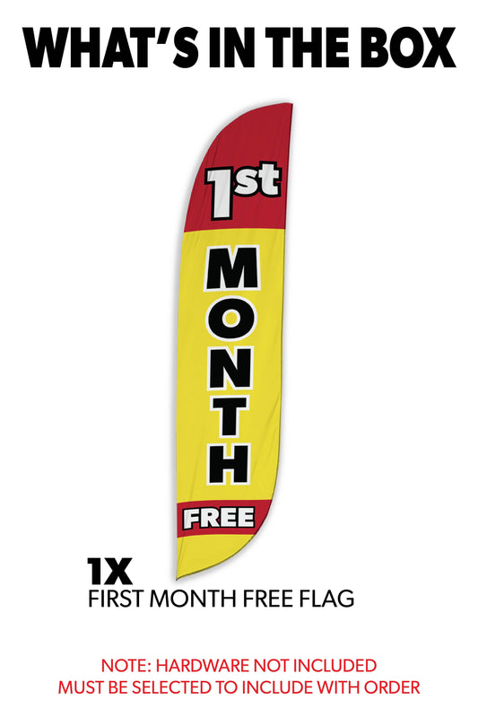 1st Month Free Feather Flag Yellow 