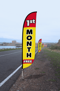 1st Month Free Feather Flag Yellow 