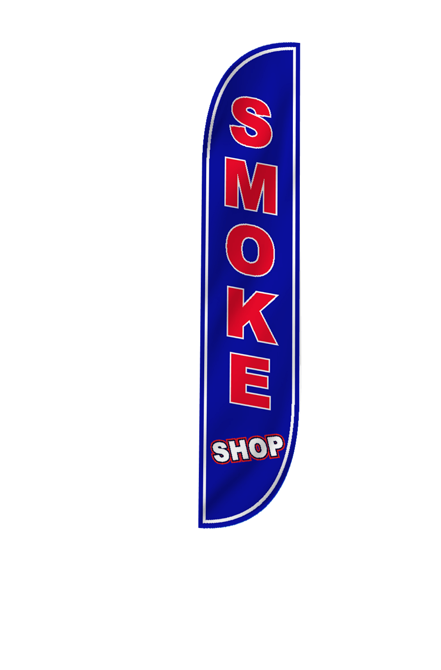 Smoke Shop Feather Flag Blue 