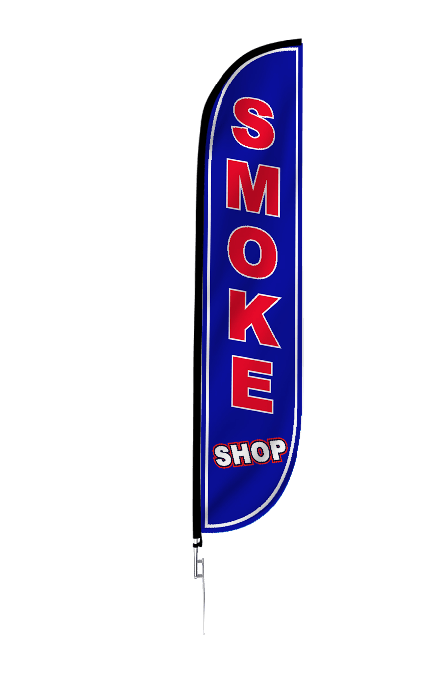 Smoke Shop Feather Flag Blue 