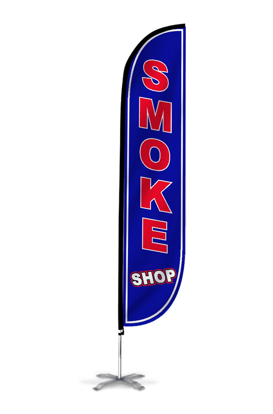 Smoke Shop Feather Flag Blue 