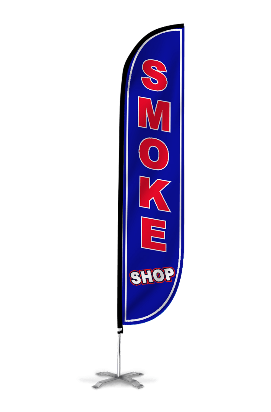 Smoke Shop Feather Flag Blue 