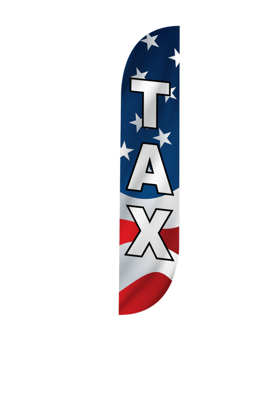 Tax Feather Flag - American Flag Design: Red, White & Blue 