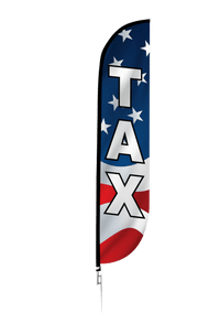 Tax Feather Flag - American Flag Design: Red, White & Blue 