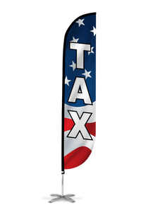 Tax Feather Flag - American Flag Design: Red, White & Blue 