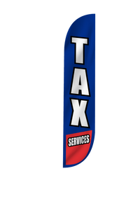 Tax Services Feather Flag in Blue & Red 