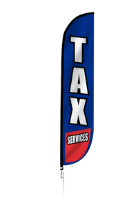 Tax Services Feather Flag in Blue & Red 