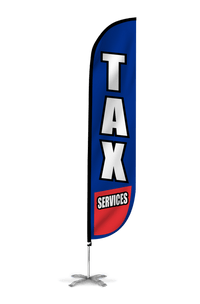 Tax Services Feather Flag in Blue & Red 