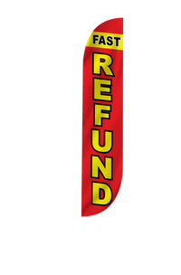 Fast Tax Refund Feather Flag in Red 