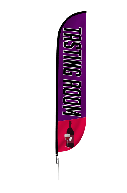 Wine Tasting Room Feather Flag Purple & Red 