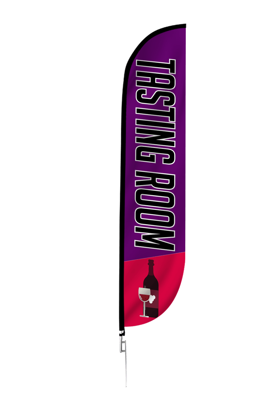 Wine Tasting Room Feather Flag Purple & Red 