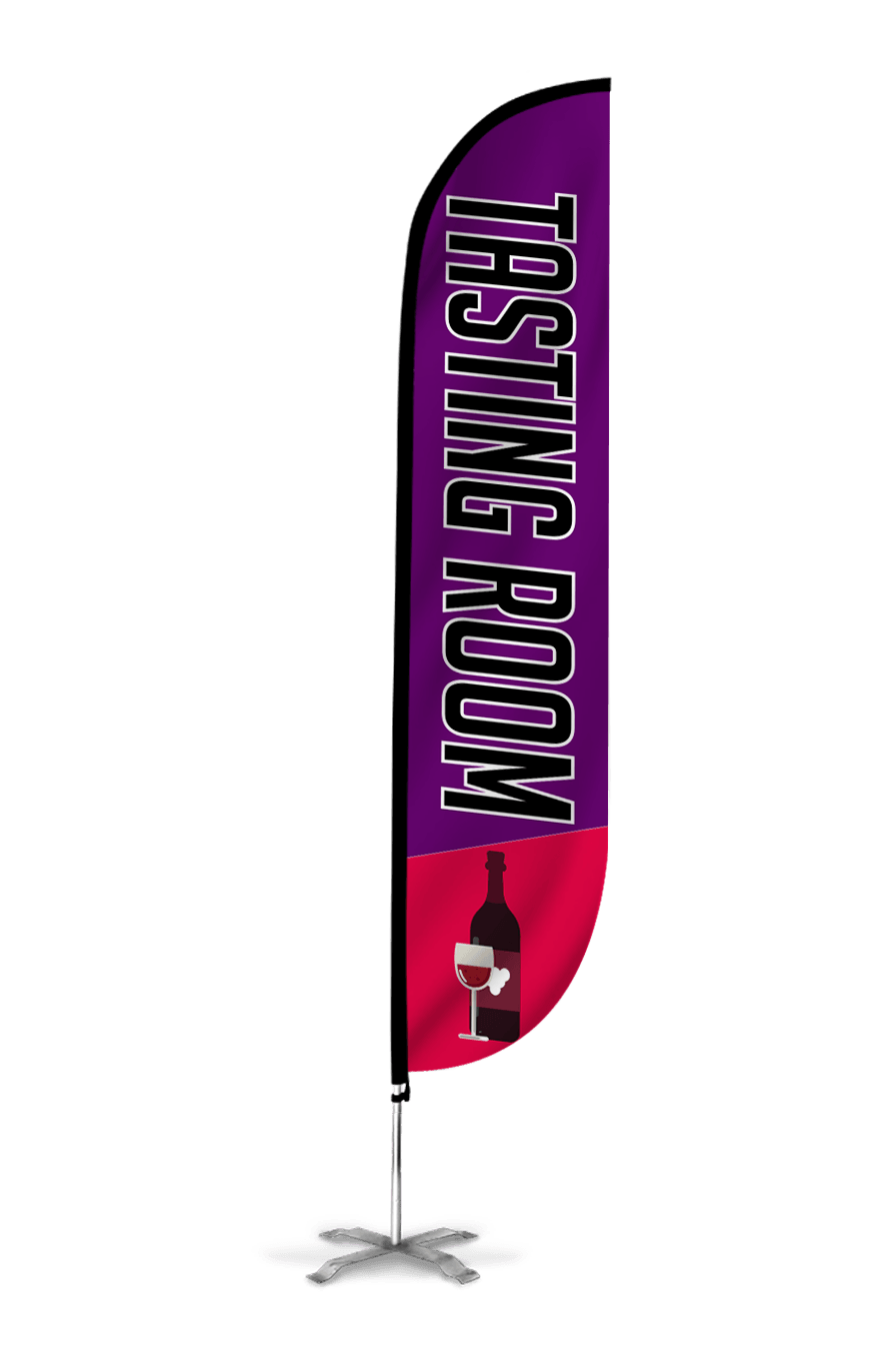 Wine Tasting Room Feather Flag Purple & Red 