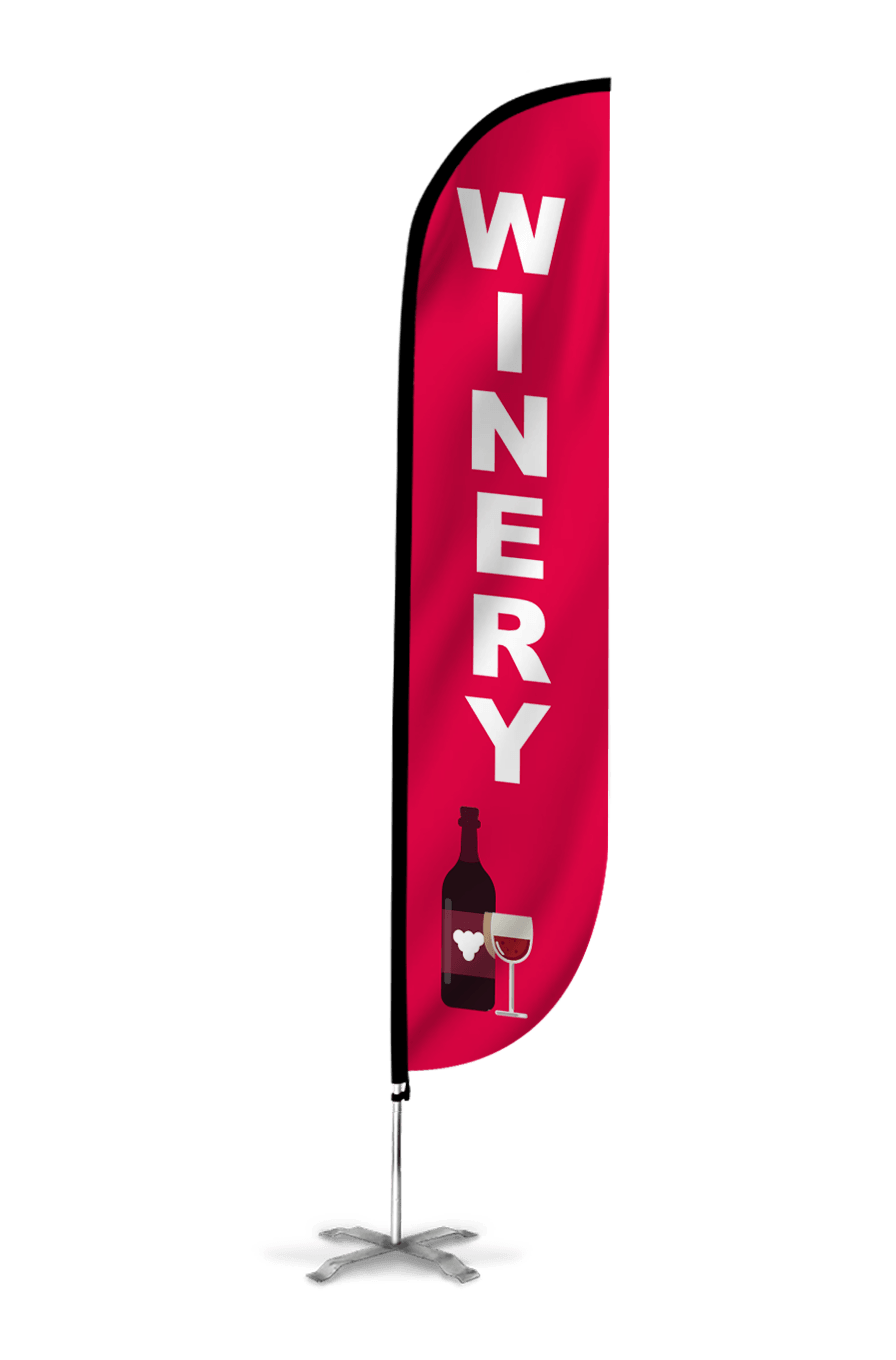 Winery Feather Flag Red 