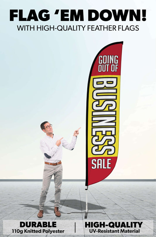 Going Out Of Business Sale Feather Flag 