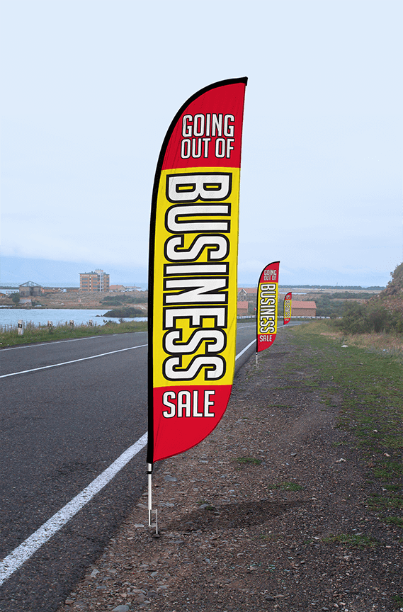 Going Out Of Business Sale Feather Flag 