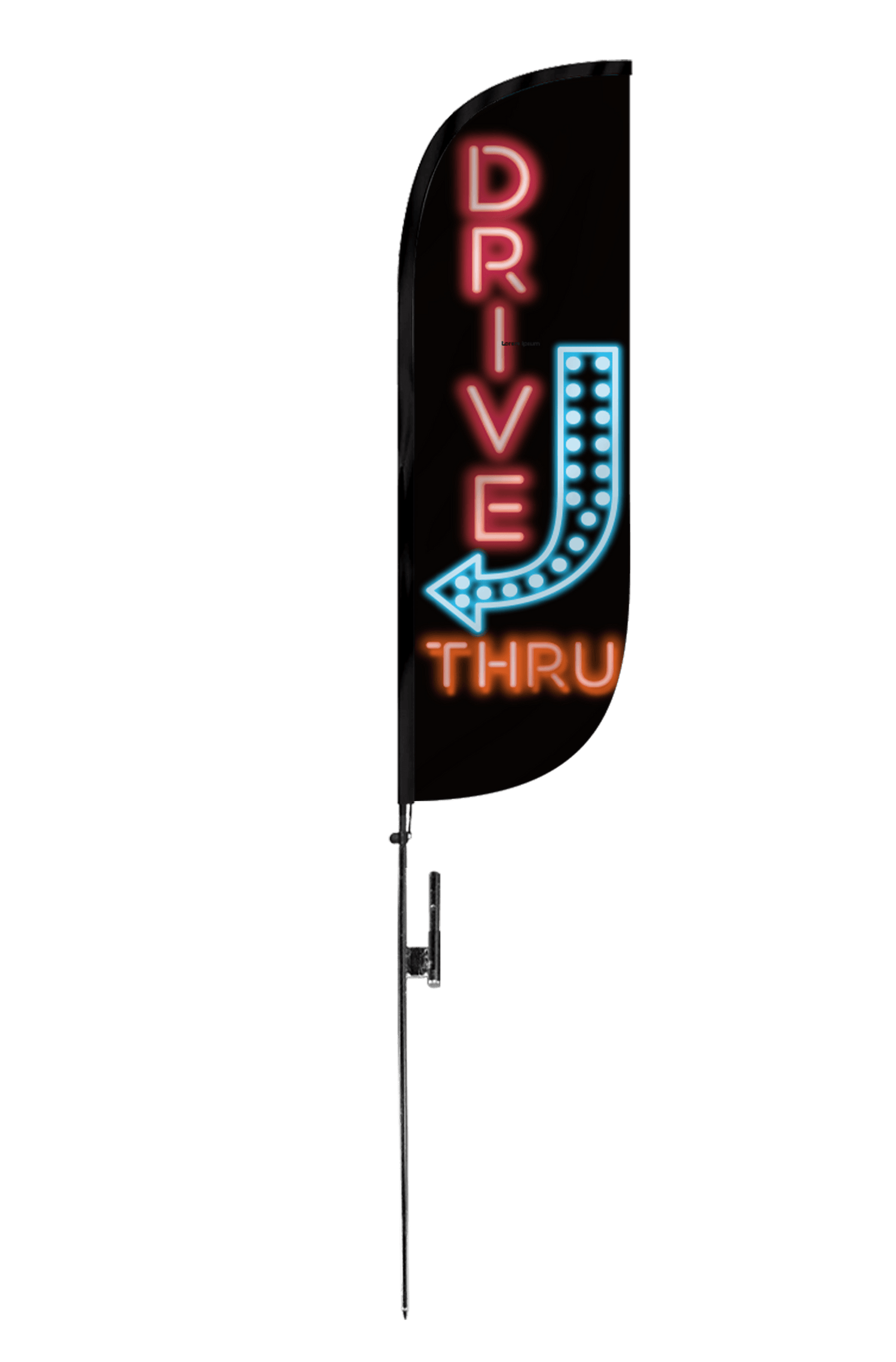 Drive Thru Neon Feather Flag 