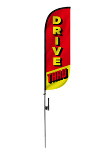 Drive Thru Red & Yellow Feather Flag 