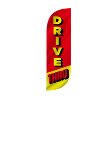 Drive Thru Red & Yellow Feather Flag 