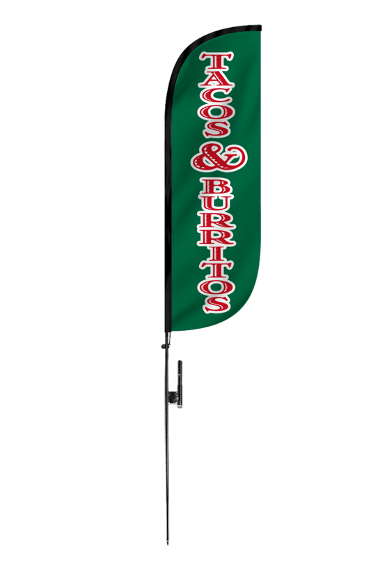 Tacos & Burritos Feather Flag 