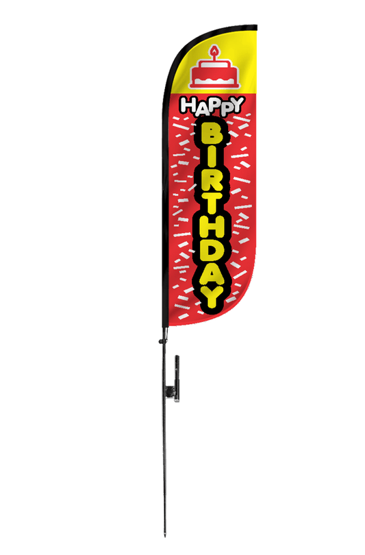 Happy Birthday Feather Flag - 5ft 