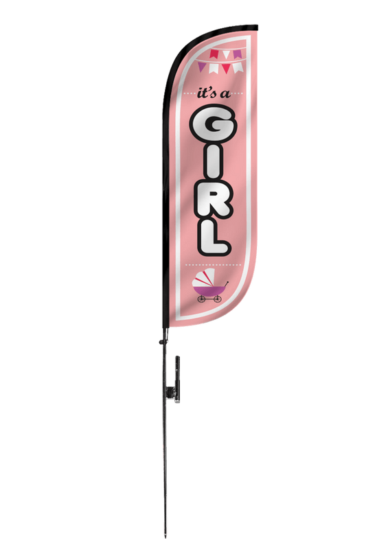 It's A Girl Feather Flag - 5ft 