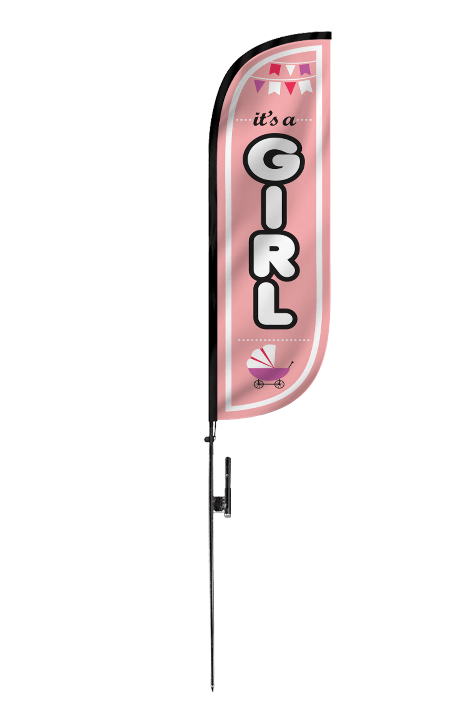 It's A Girl Feather Flag - 5ft 