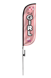 It's A Girl Feather Flag - 5ft 