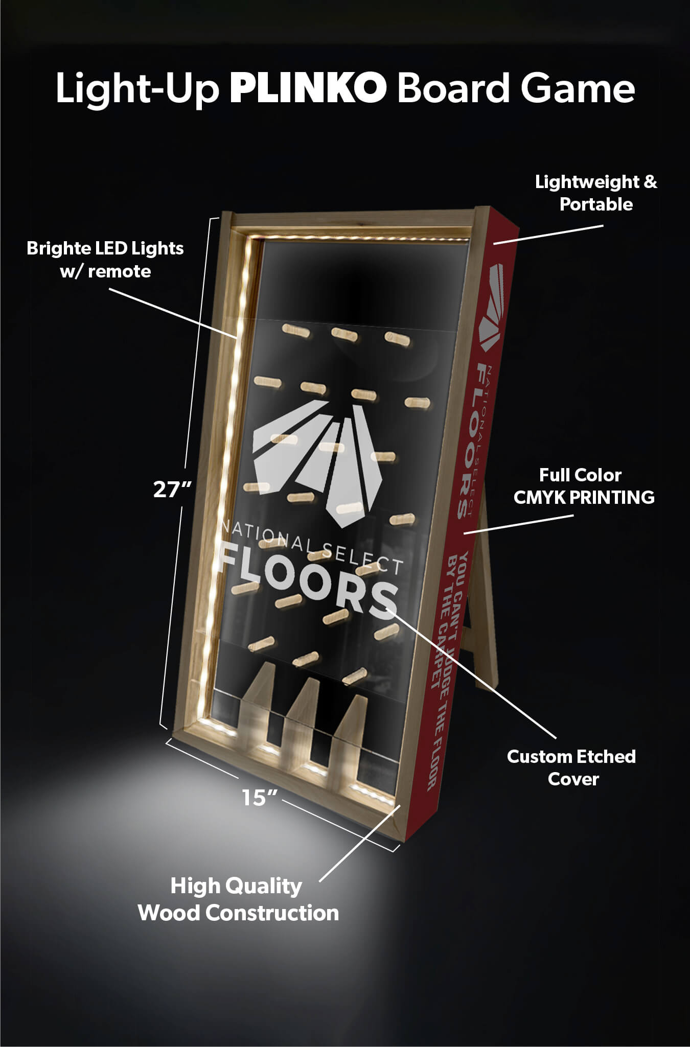 Custom Light-Up Plinko Board Game 